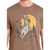 Rock & Roll Mens Short Sleeve Bronco Rider Graphic T-Shirt Taupe