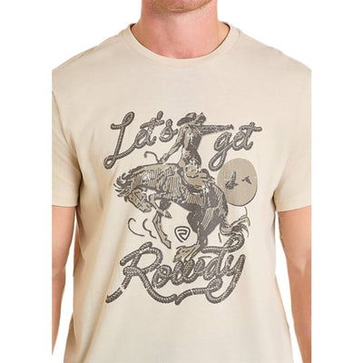 Rock & Roll Mens Short Sleeve Rowdy Graphic T-Shirt Natural