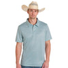 Rock & Roll Mens Snap Polo Shirt Turquoise - TM51T08201-86