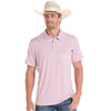 Rock & Roll Mens Stripe Snap Polo Shirt Pink - BM51T09060-15