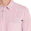 Rock & Roll Mens Stripe Snap Polo Shirt Pink - BM51T09060-15