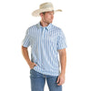 Rock & Roll Mens Striped Dots Polo Shirt White/Teal - TM51T08982-45