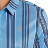 Rock & Roll Mens Striped Print Polo Shirt Blue - BM51T08728-45