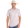 Rock & Roll Mens Western Stripe Polo Shirt White - BM51T09335-15