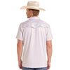 Rock & Roll Mens Western Stripe Polo Shirt White - BM51T09335-15