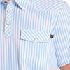 Rock & Roll Mens Western Stripe Polo Shirt White/Blue - BM51T09059-15