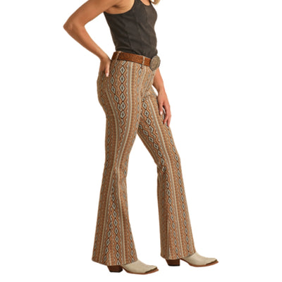 Rock & Roll Womens Aztec Flare Jeans