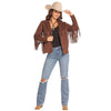 Rock & Roll Womens Brown Fringe Jacket