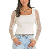 Rock & Roll Womens Embroidered Lace Blouse White - BW52T08131-12
