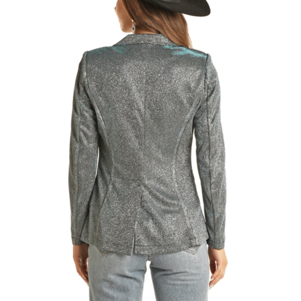 Rock & Roll Womens Shimmering Glittered Blazer