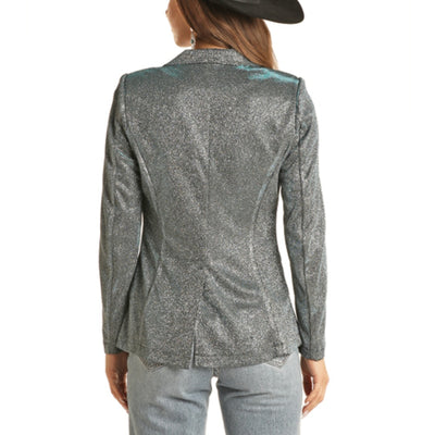 Rock & Roll Womens Shimmering Glittered Blazer