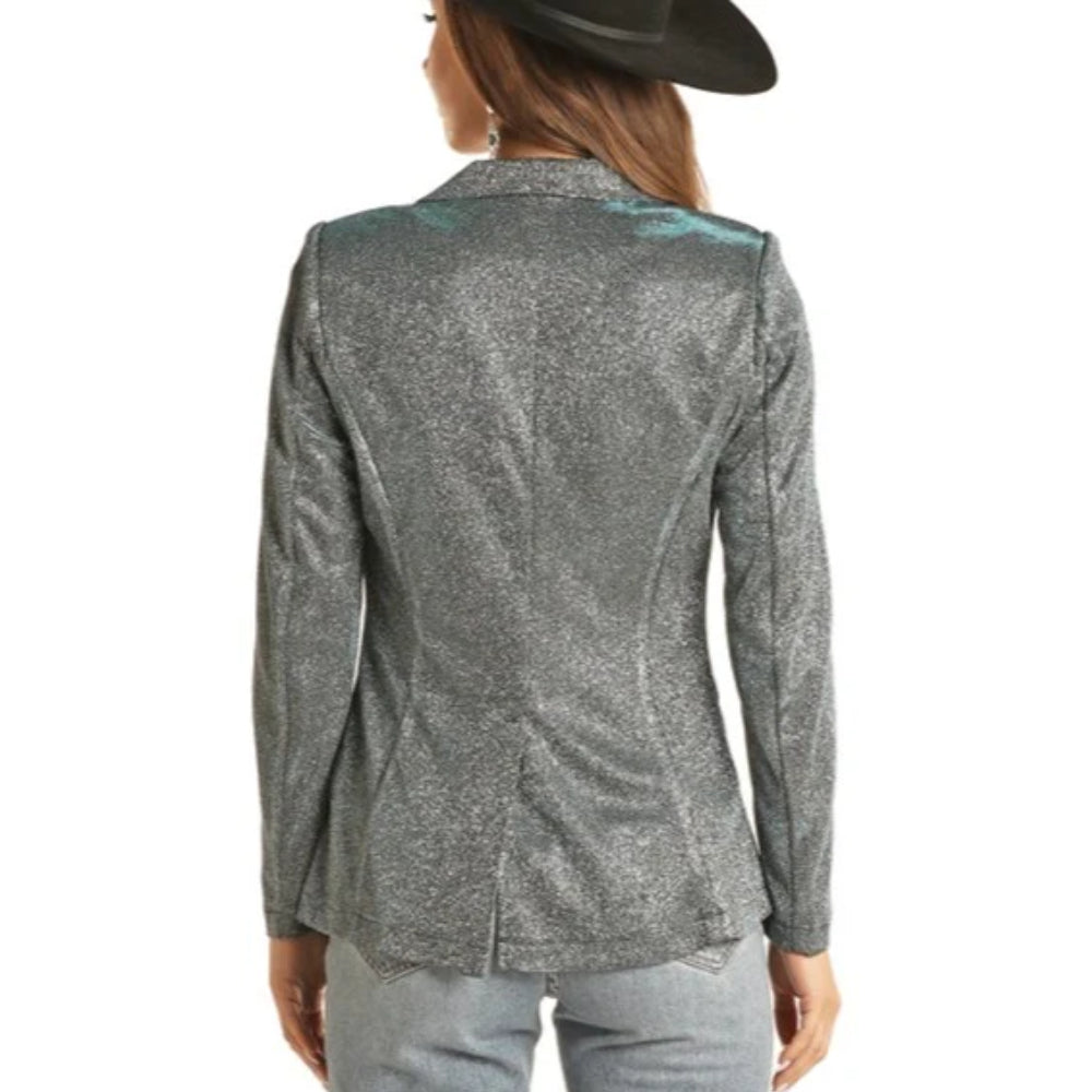 Rock & Roll Womens Shimmering Glittered Blazer - BW92T02056-81