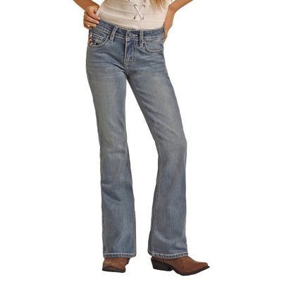 Rock & Roll Girls Cowhide Star Jeans