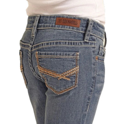 Rock & Roll Girls Rope Embroidered Pocket Jeans