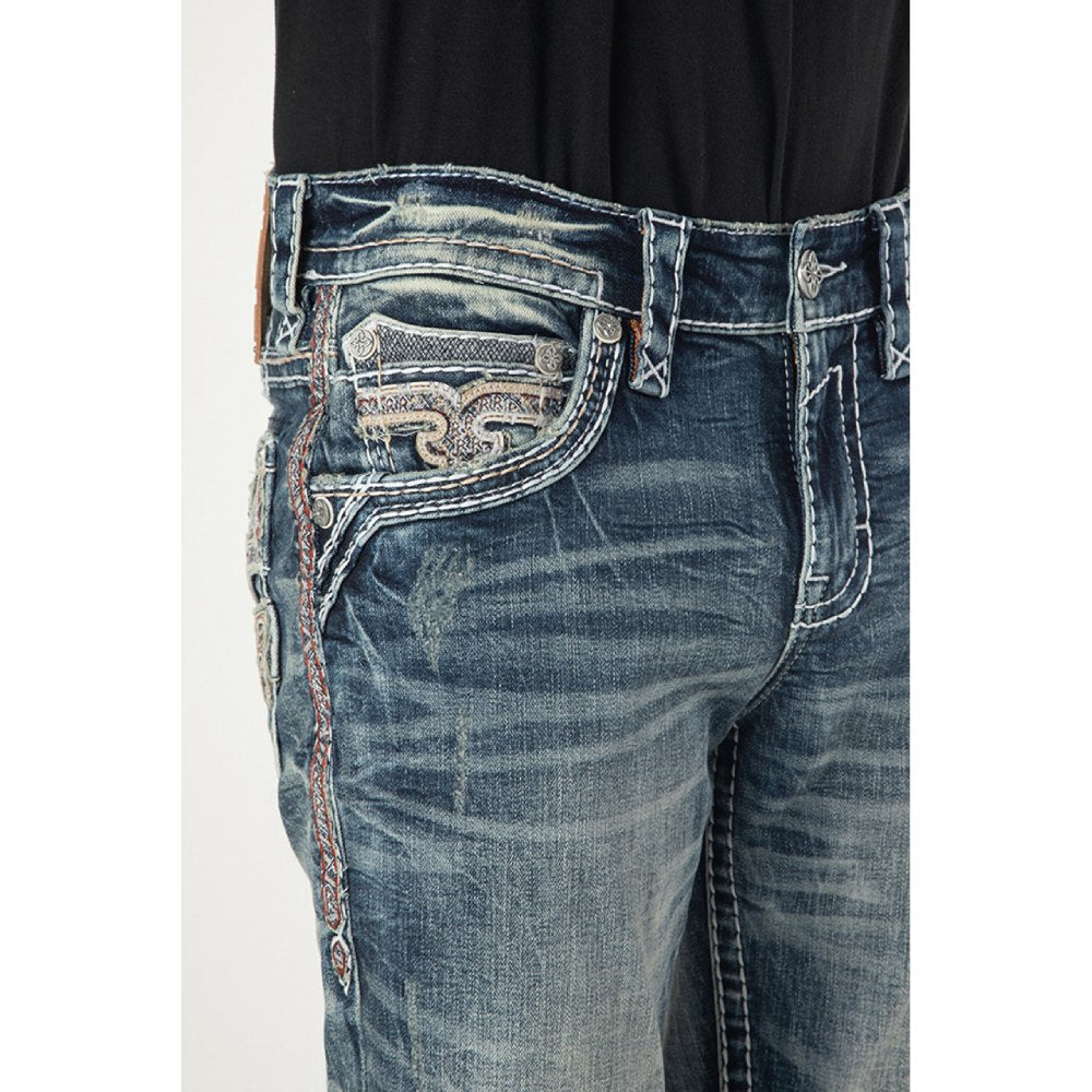 Rock Revival Mens Lyndon Alternative Straight Jeans 