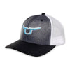 RopeSmart Mens Classic Trucker Teal Steer Cap Grey - 205GTW