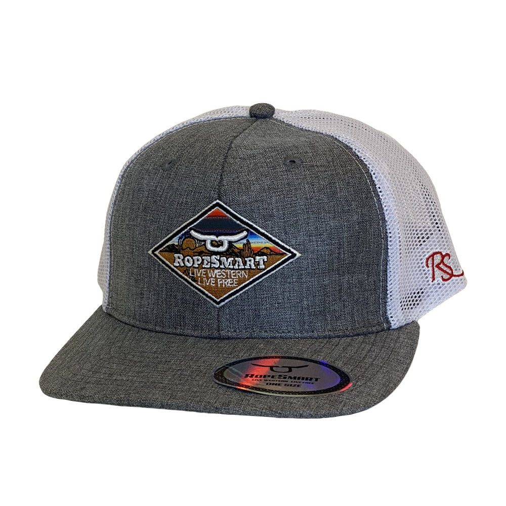 RopeSmart Mens Sarape Desert Diamond Patch Cap Grey - 500-006
