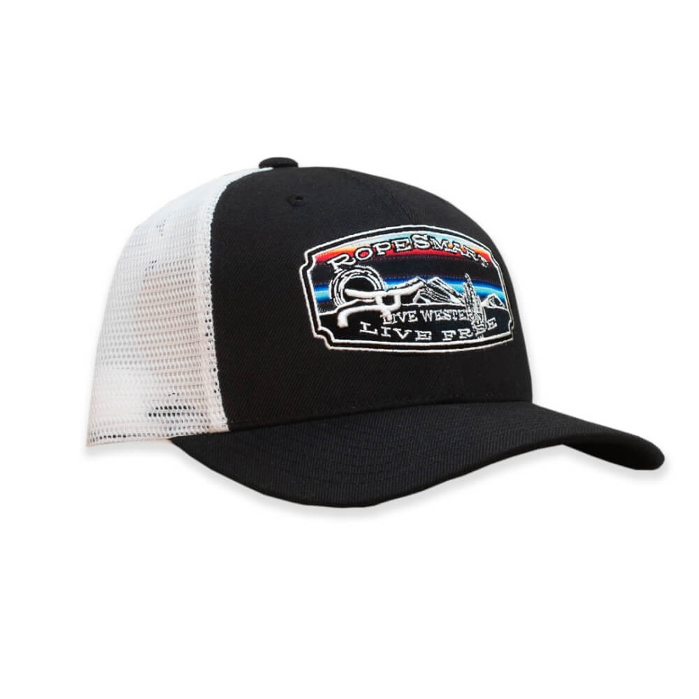 RopeSmart Mens Sarape Live Free Desert Cap Black - 400-001