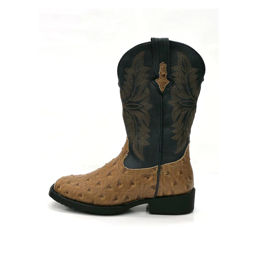 Roper Kids Ostrich Western Square Toe Boots (Size 9 - 3 Youth) - 0901812241526TA