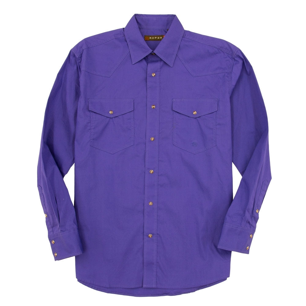Roper Mens Long Sleeve Snap Shirt - 0300102651067PU