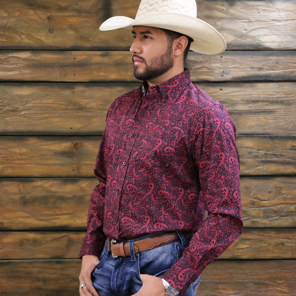 THE COWBOY BY VEXIL BRAND - PEARL SNAP - MAROON