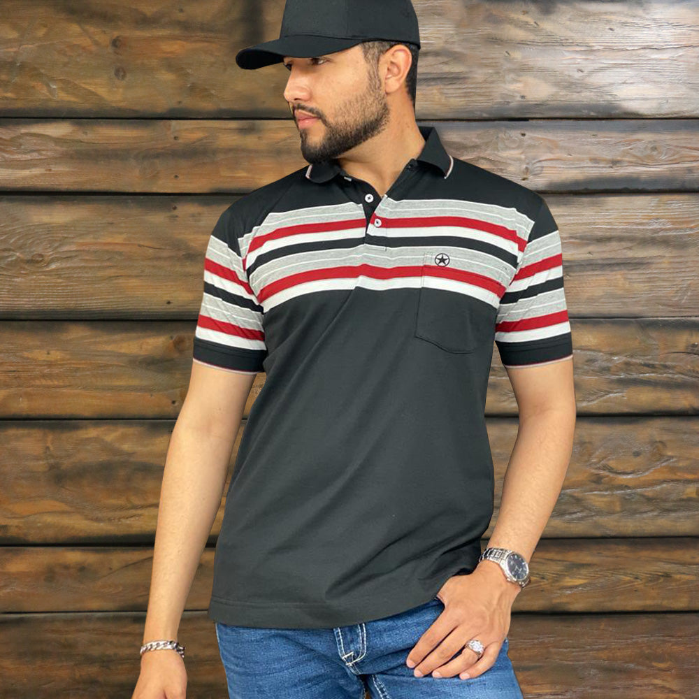 Starr Mens Striped Short Sleeve Polo Shirt 