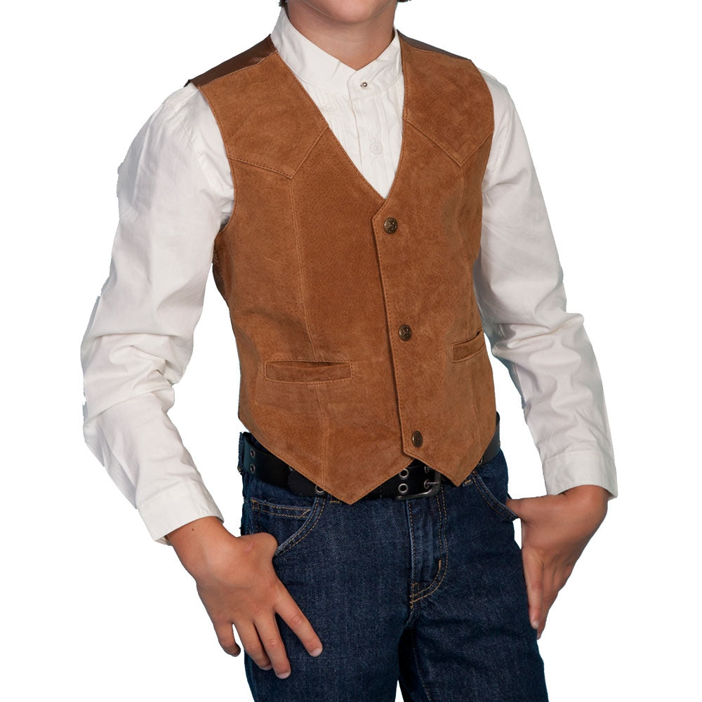Scully Kids Bourbon Boar Suede Western Vest - 2002-409