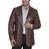 Scully Mens Chocolate Leather Blazer - 501-427