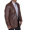 Scully Mens Chocolate Leather Blazer - 501-427
