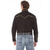 Scully Mens Diamond Embroidered Long Sleeve Snap Shirt - P-898