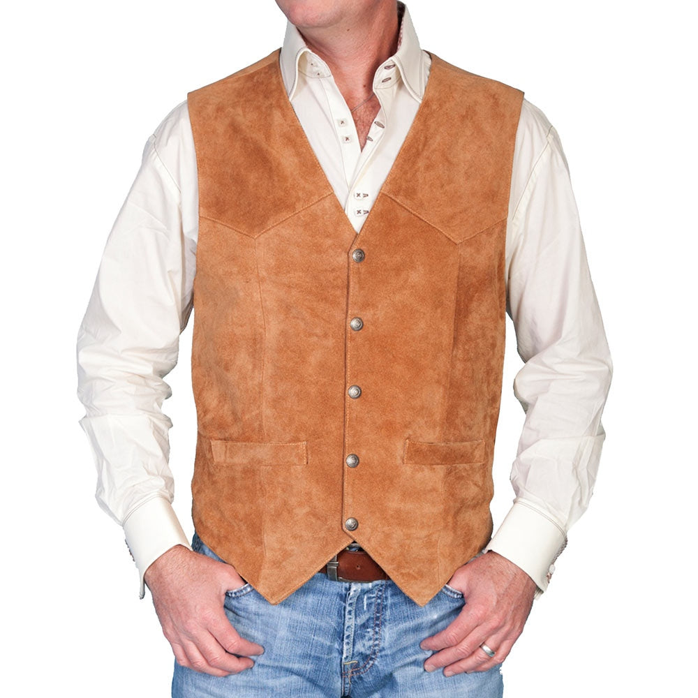 Scully Mens Lambskin Snap Front Vest - 507-212