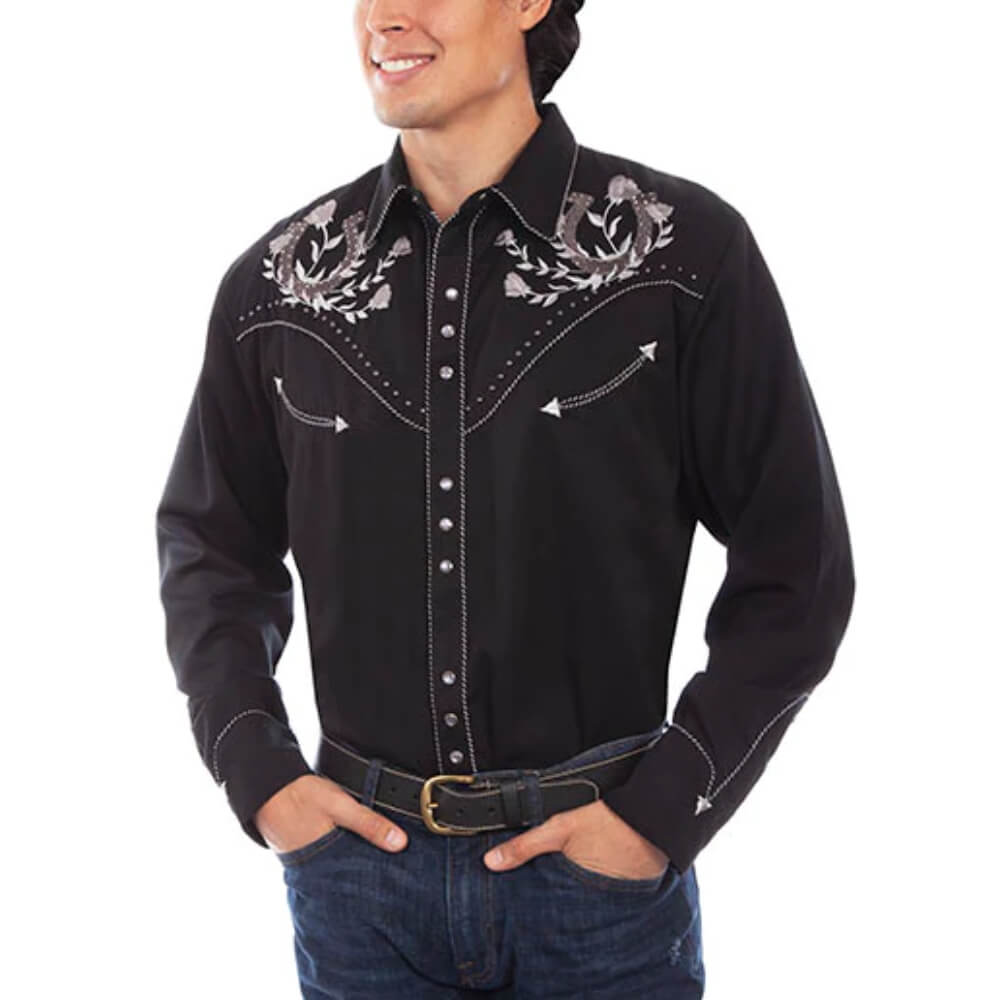 Scully Mens Long Sleeve Snap Shirt - P-910