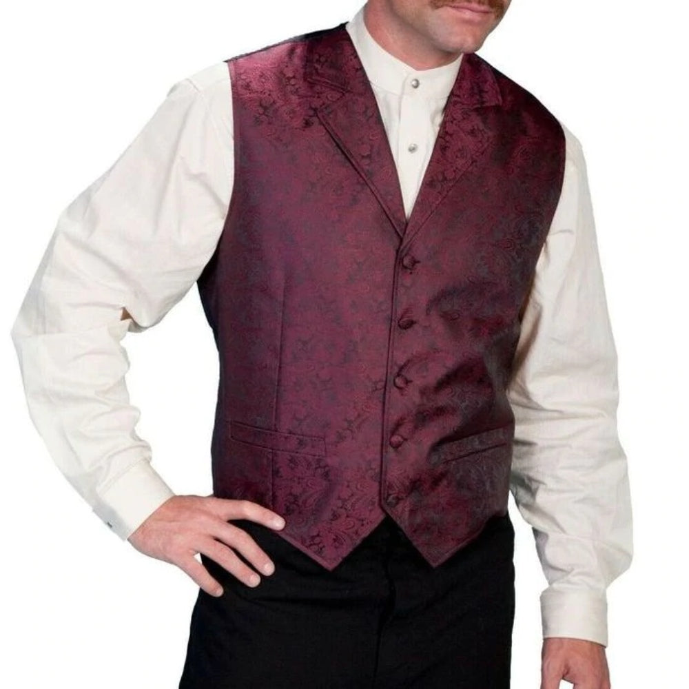 Scully Mens Paisley Vest - RW093
