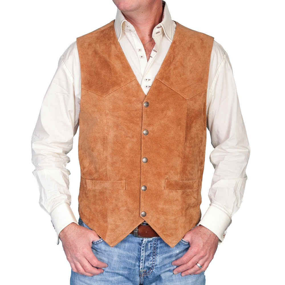 Scully Mens Lambskin Snap Front Vest 