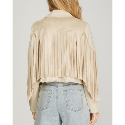 She+Sky Womens Fringe Jacket 