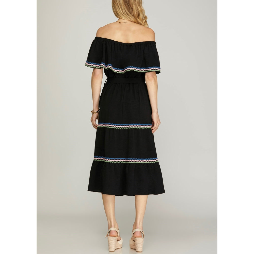 She+Sky Womens Off Shoulder Dress