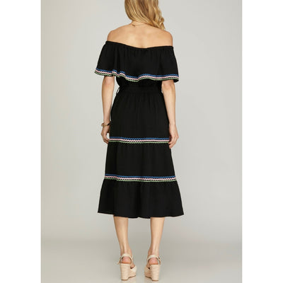 She+Sky Womens Off Shoulder Dress