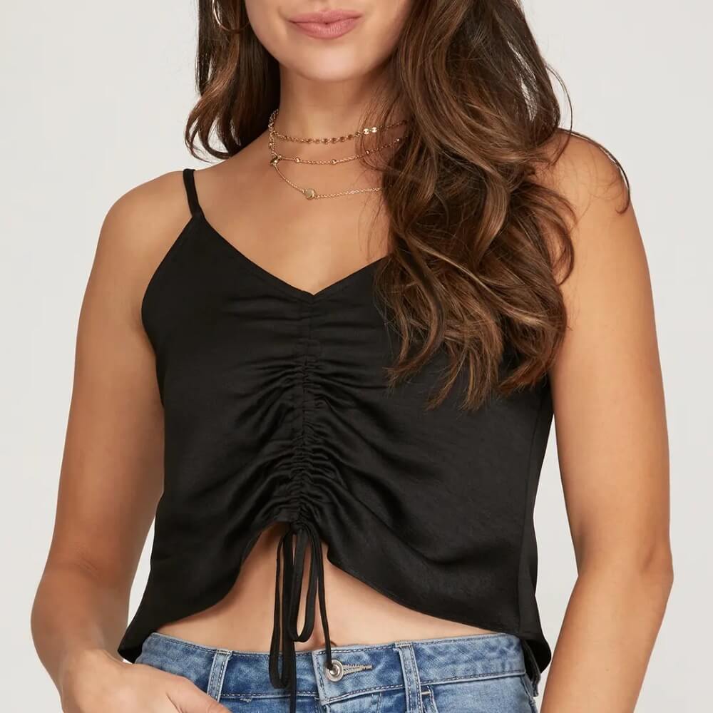 She+Sky Womens Ruched Cami Blouse - SS8888