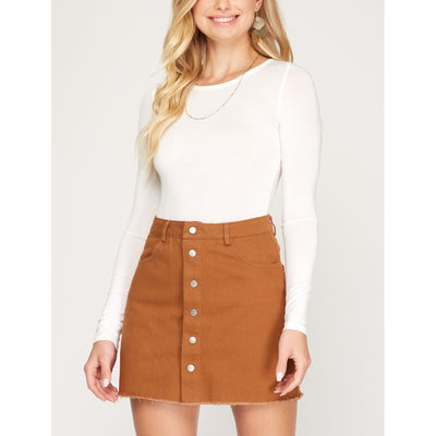 She+Sky Womens Washed Twill Skirt