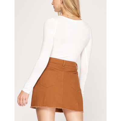 She+Sky Womens Washed Twill Skirt