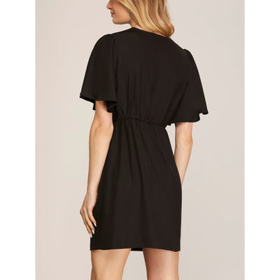 She+Sky Womens Woven Ruffled Dress