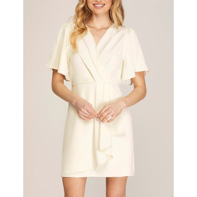 She+Sky Womens Woven Ruffled Dress