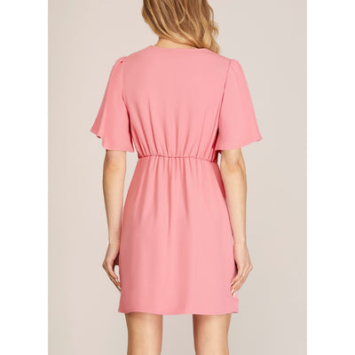 She+Sky Womens Woven Ruffled Dress