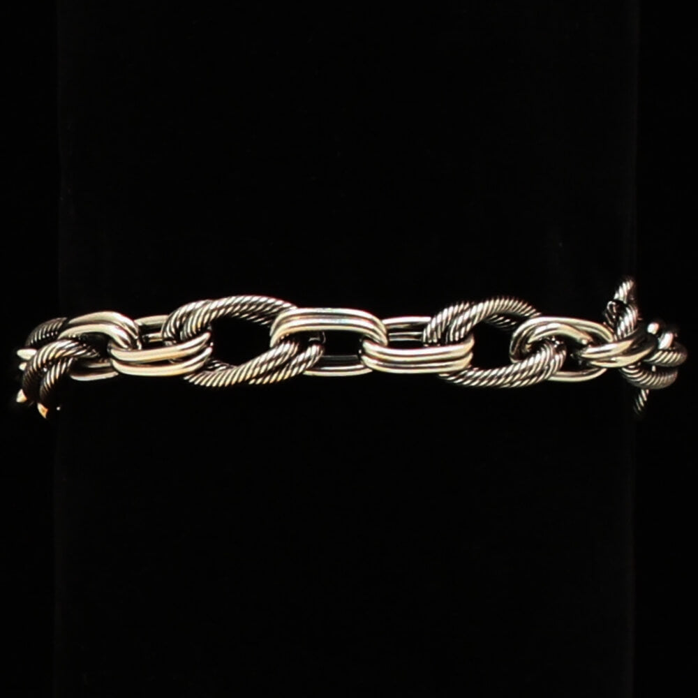 Silver Strike Mens Antique Finish Rope Link Bracelet - D4710536