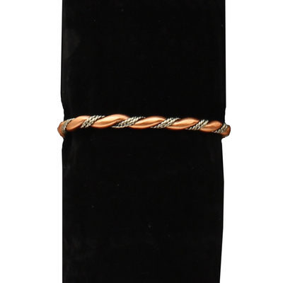 Silver Strike Mens Antique Silver & Copper Bracelet