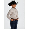 Starr Boys Printed Snap Long Sleeve Shirt Cream/Blue Geo - SWBPTSLS-410