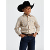 Starr Boys Printed Snap Long Sleeve Shirt Cream Paisley - SWBPTSLS-403