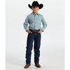 Starr Boys Printed Snap Long Sleeve Shirt Teal Geo - SWBPTSLS-409