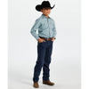 Starr Boys Printed Snap Long Sleeve Shirt Teal Geo - SWBPTSLS-409