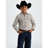 Starr Boys Printed Snap Long Sleeve Shirt White Beige Aztec - SWBPTSLS-404